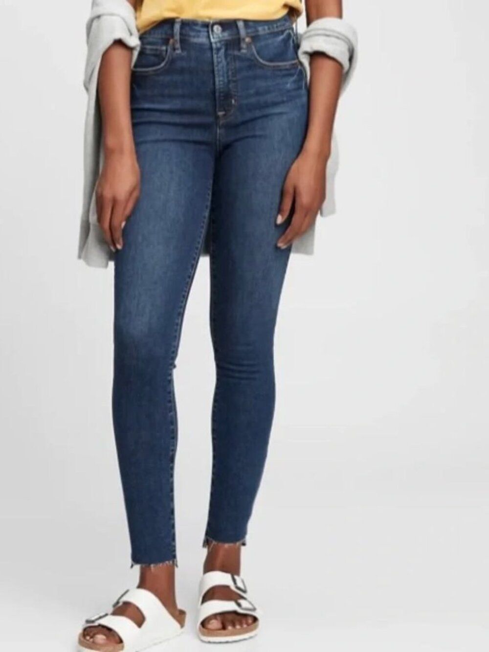 Gap High Rise True Skinny Raw Hem Jeans Size 27/4 Regular